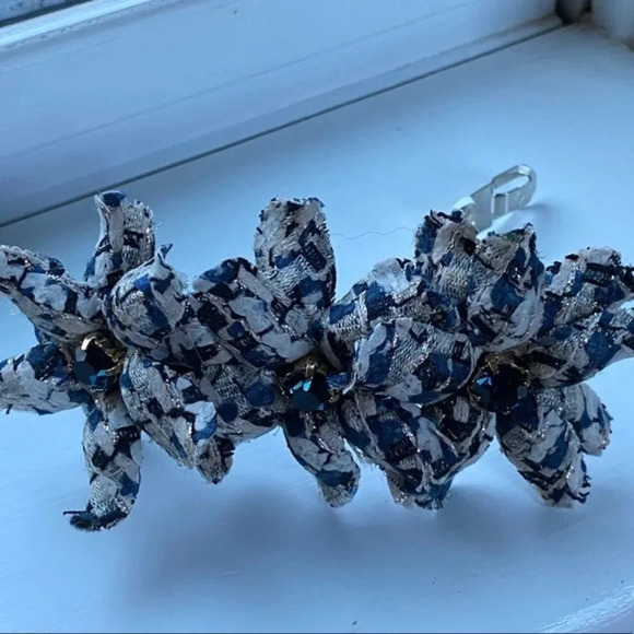 Anthropologie Blue embellished Hair Barrette